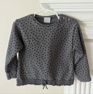 Zara | Gray Polka Dot Kids Crewneck